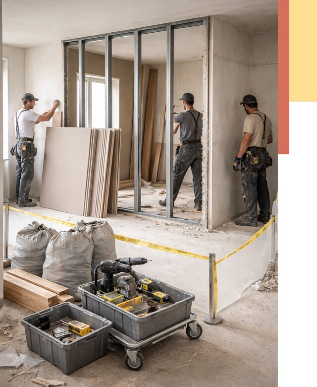 Перенос гипсокартонной перегородки в Красном Сулине под ключ от 4593 руб. | Демонтаж и монтаж – ОТДЕЛОЧНИК-Крл