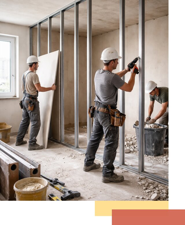 Перенос гипсокартонной перегородки в Красном Сулине профессионально и быстро