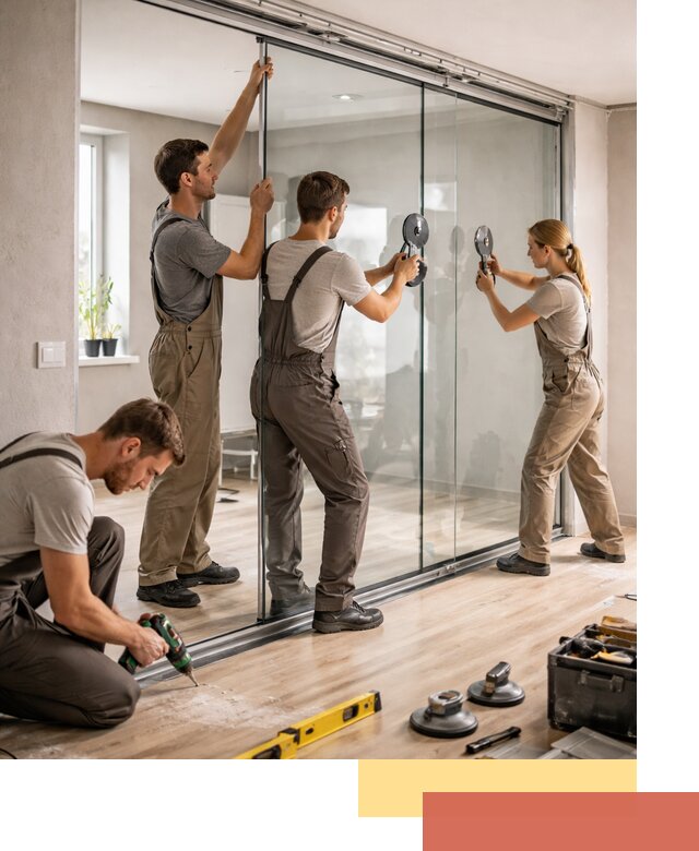 Изготовление стеклянных перегородок на заказ в Красном Сулине