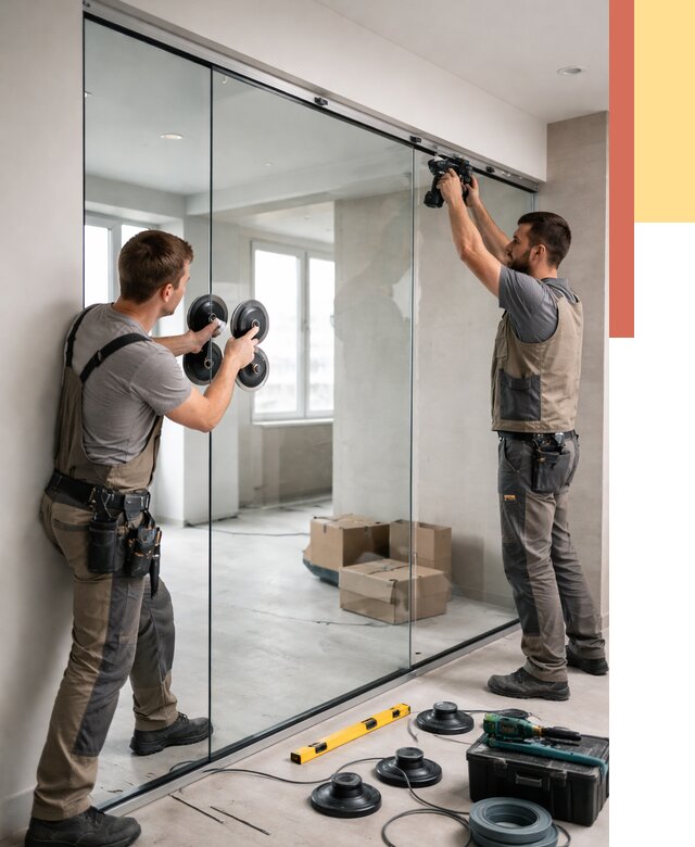 Монтаж стеклянных перегородок в Красном Сулине от 6634 руб. | ОТДЕЛОЧНИК-Крл