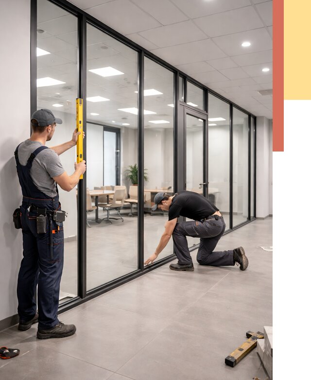 Каркасные стеклянные перегородки в Красном Сулине под ключ от 9390 руб. | ОТДЕЛОЧНИК-Крл