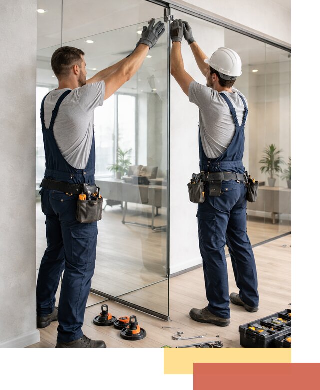 Безрамные стеклянные перегородки под ключ в Красном Сулине