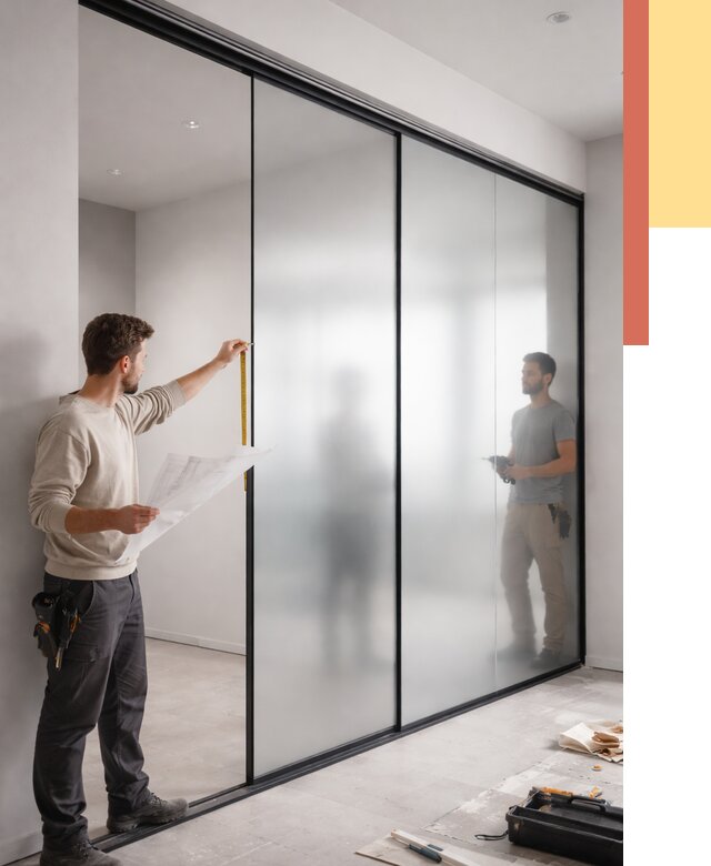 Матовые стеклянные перегородки в Красном Сулине от 8675 руб. — монтаж и установка | ОТДЕЛОЧНИК-Крл