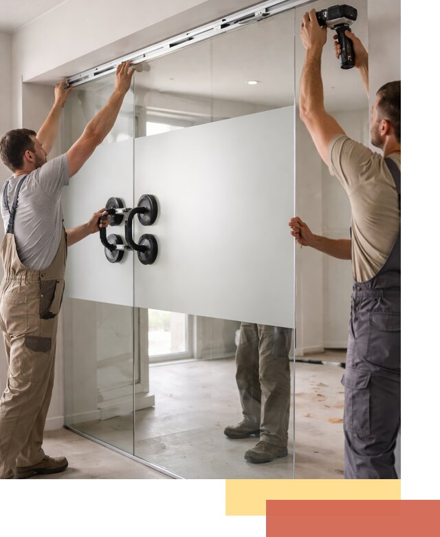 Матовые стеклянные перегородки под ключ в Красном Сулине