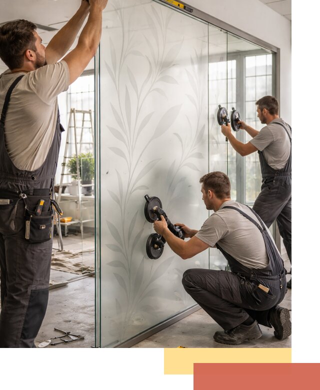 Стеклянные перегородки с рисунком на заказ в Красном Сулине