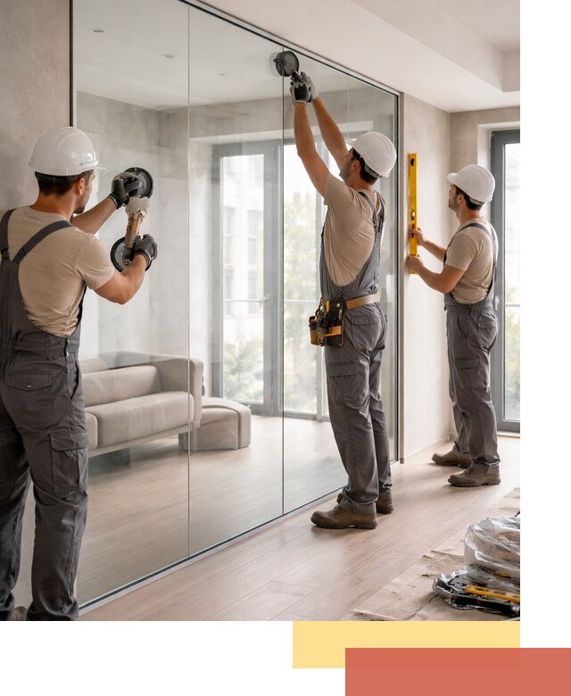 Перегородки из закаленного стекла в Красном Сулине для офисов и квартир