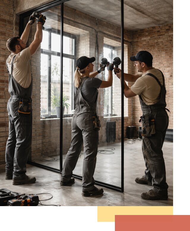 Стеклянные перегородки лофт — изготовление и монтаж в Красном Сулине