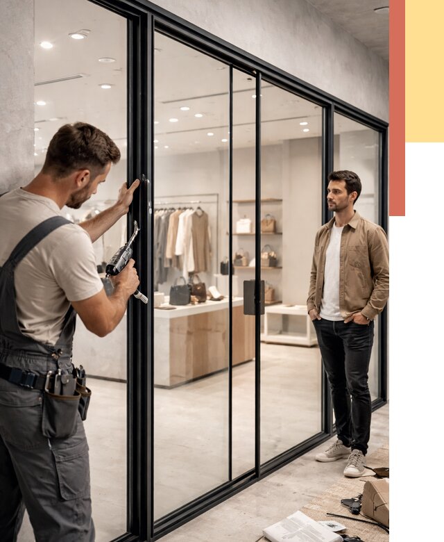 Стеклянные перегородки для магазинов в Красном Сулине от 8369 руб. под ключ | ОТДЕЛОЧНИК-Крл