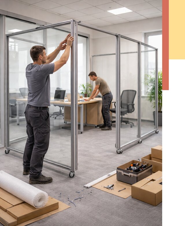 Мобильные офисные перегородки в Красном Сулине от 12758 руб. — установка под ключ | ОТДЕЛОЧНИК-Крл