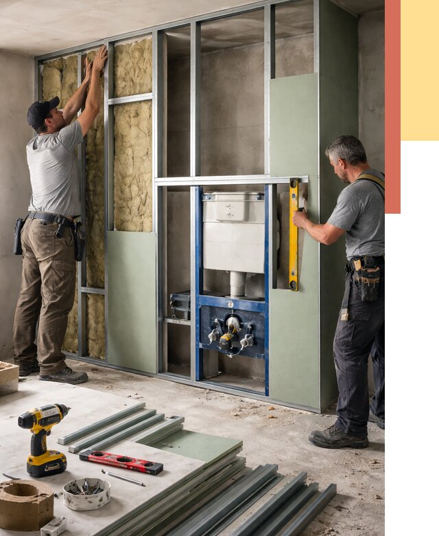 Установка сантехнических перегородок в Красном Сулине от 8675 руб. | ОТДЕЛОЧНИК-Крл