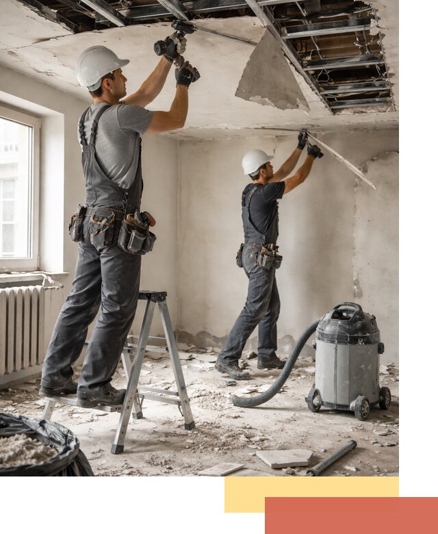 Демонтаж гипсокартонного потолка в Красном Сулине быстро и аккуратно