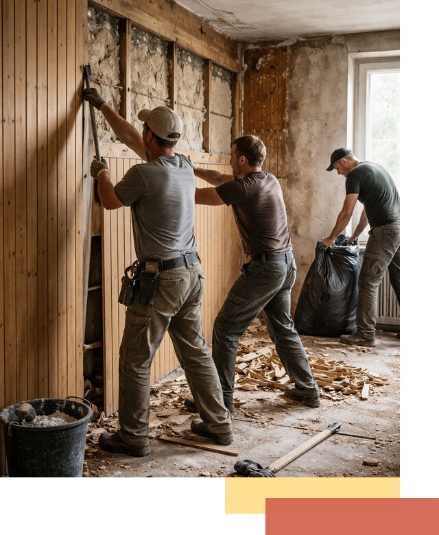 Демонтаж вагонки и вывоз материалов в Красном Сулине