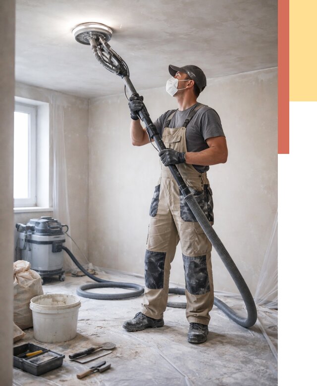 Шлифовка потолка в Красном Сулине от 3572 руб. — услуги шлифования потолка | ОТДЕЛОЧНИК-Крл