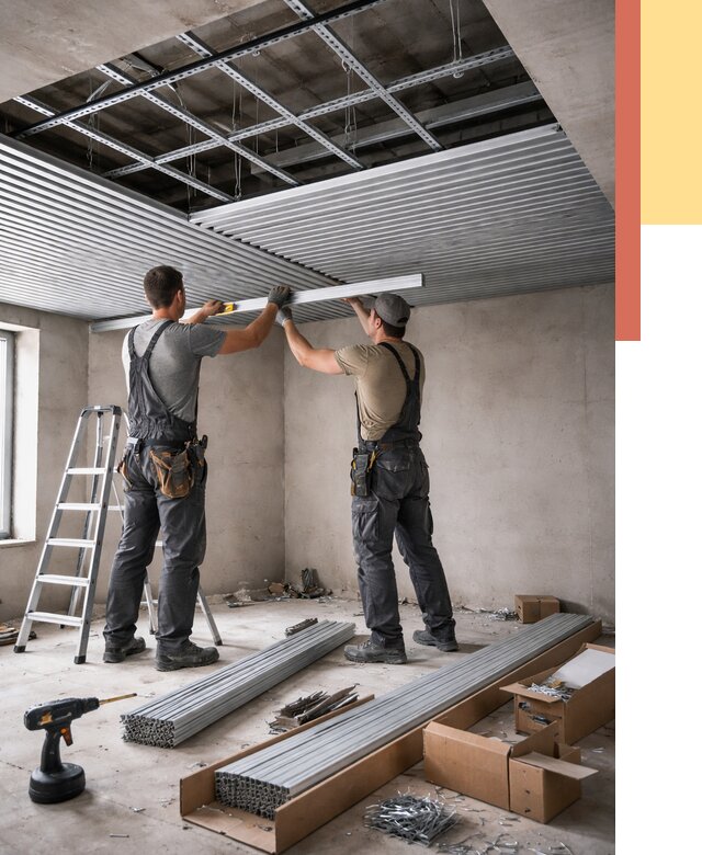 Монтаж реечного потолка в Красном Сулине от 4593 руб. под ключ | ОТДЕЛОЧНИК-Крл