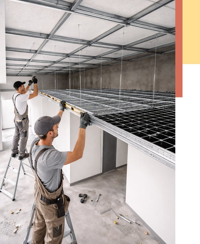 Монтаж потолка грильято в Красном Сулине от 459 руб./м² — быстрая сборка под ключ | ОТДЕЛОЧНИК-Крл