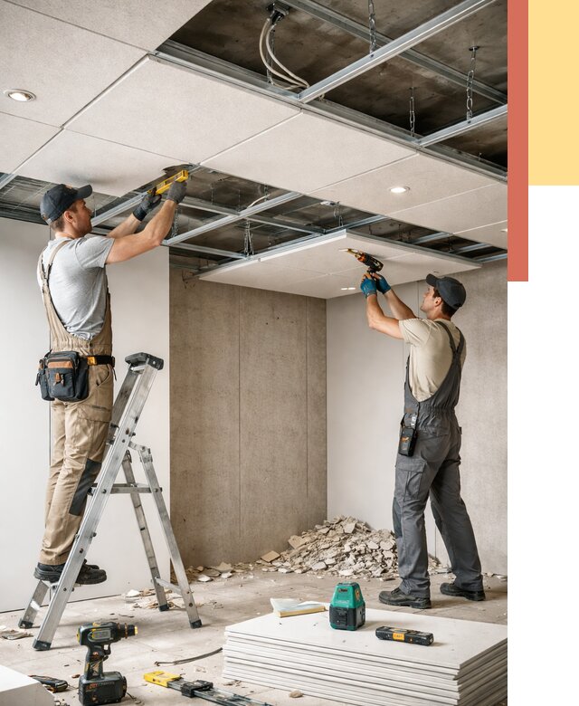 Монтаж акустического потолка в Красном Сулине от 6634 руб/м2 — быстро и недорого | ОТДЕЛОЧНИК-Крл