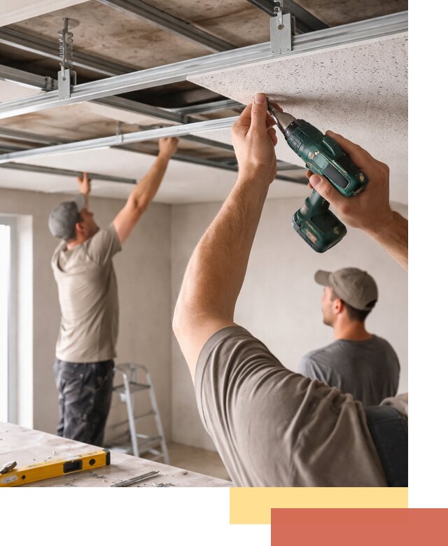 Монтаж акустического потолка в Красном Сулине под ключ