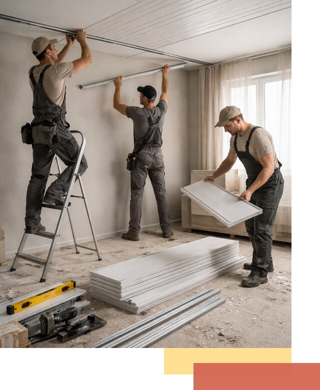 Монтаж потолка из ПВХ панелей в Красном Сулине оперативно и качественно