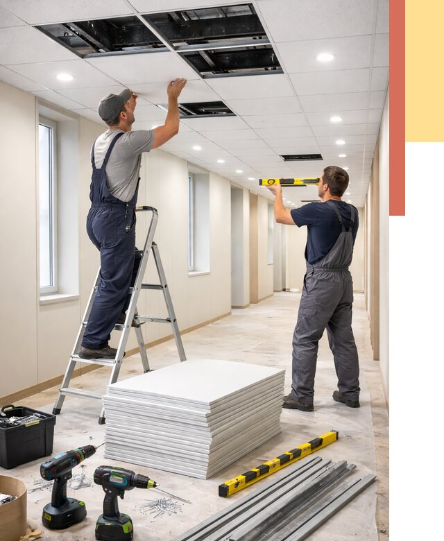 Ремонт потолка Армстронг в Красном Сулине от 4593 руб. — быстро и недорого | ОТДЕЛОЧНИК-Крл