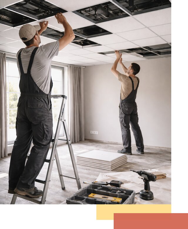 Замена плит подвесного потолка в Красном Сулине быстро и качественно