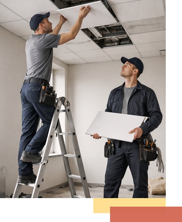 Обслуживание подвесного потолка в Красном Сулине — ремонт и чистка