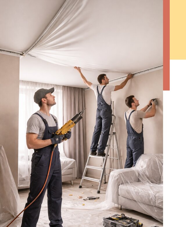 Установка натяжного потолка в Красном Сулине от 4593 руб. | Быстро и недорого — ОТДЕЛОЧНИК-Крл