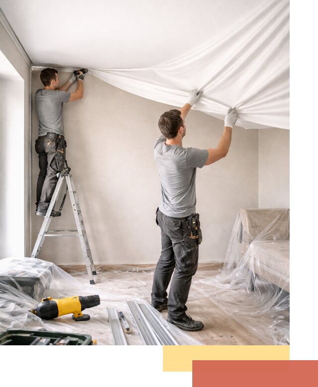 Монтаж тканевого натяжного потолка в Красном Сулине недорого и быстро