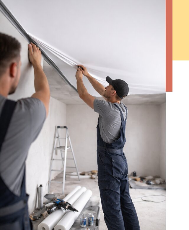 Монтаж матового натяжного потолка в Красном Сулине от 4593 руб./м² — быстро и недорого | ОТДЕЛОЧНИК-Крл