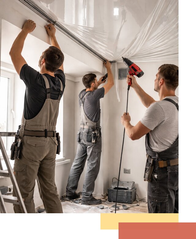 Монтаж глянцевого натяжного потолка в Красном Сулине быстро и качественно