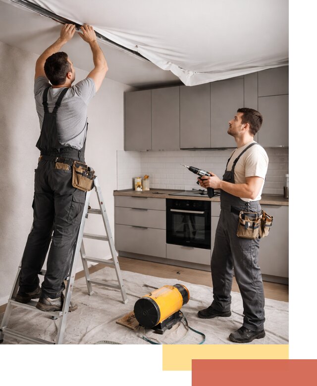 Монтаж натяжного потолка на кухне в Красном Сулине