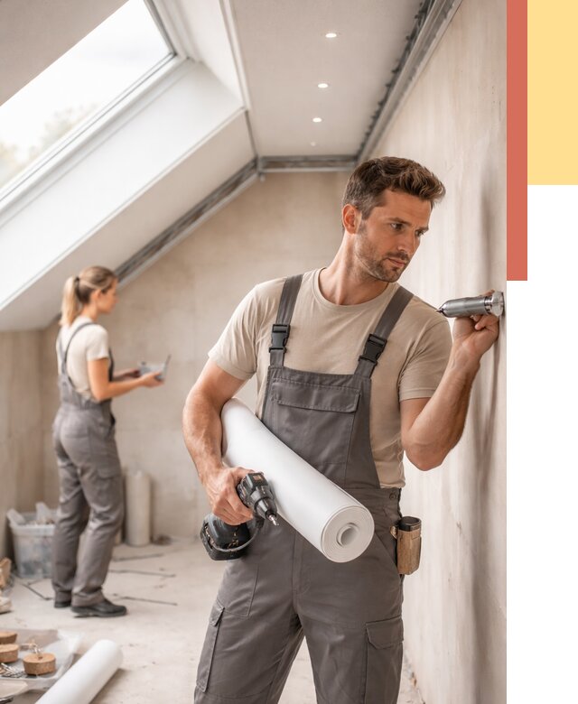 Монтаж натяжного потолка на мансарде в Красном Сулине от 3572 руб. | ОТДЕЛОЧНИК-Крл