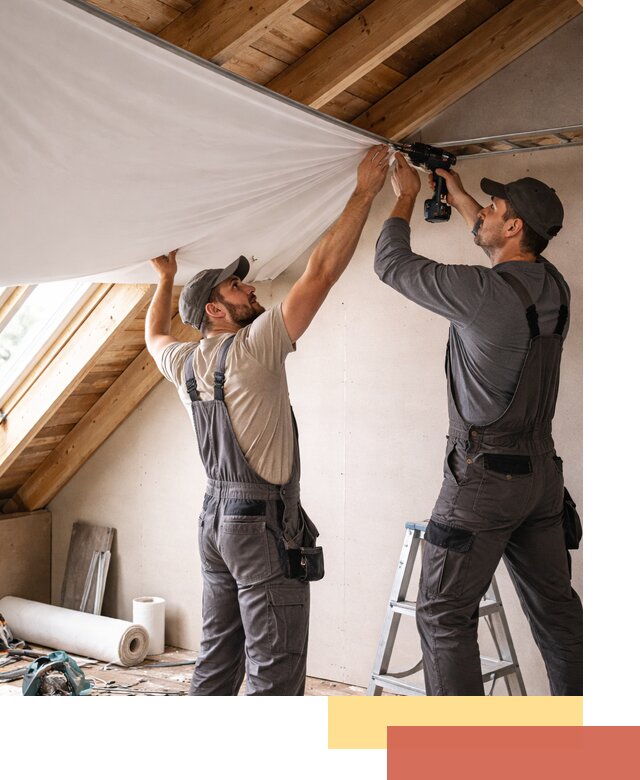 Монтаж натяжного потолка в мансарде в Красном Сулине