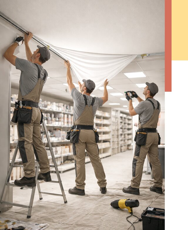 Монтаж натяжного потолка в магазине в Красном Сулине от 4593 руб. быстро и недорого | ОТДЕЛОЧНИК-Крл