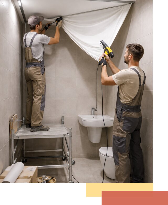 Монтаж натяжного потолка в санузле в Красном Сулине