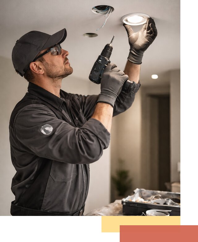 Установка точечных светильников в натяжной потолок в Красном Сулине