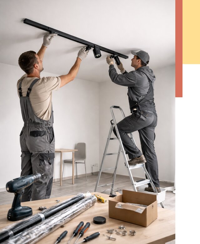 Установка трековых светильников в натяжной потолок в Красном Сулине от 4287 руб. | ОТДЕЛОЧНИК-Крл