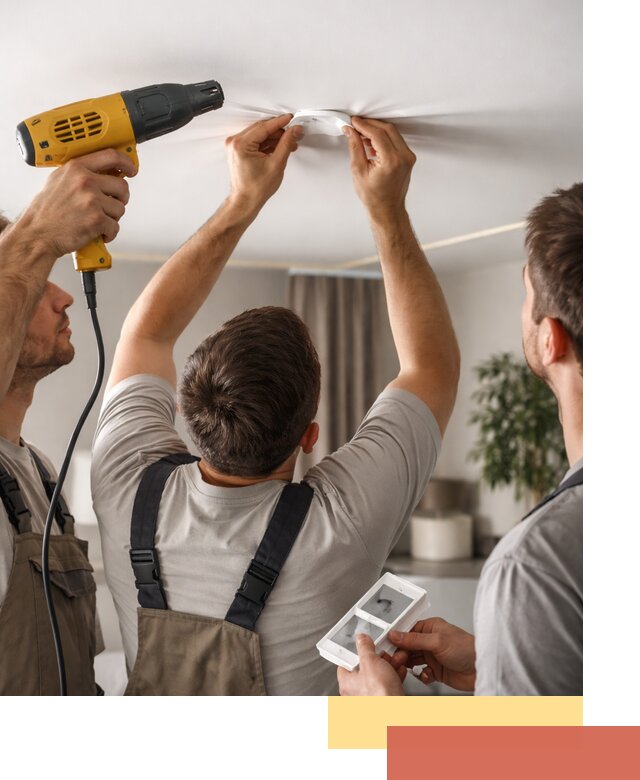 Ремонт прокола полотна натяжного потолка в Красном Сулине