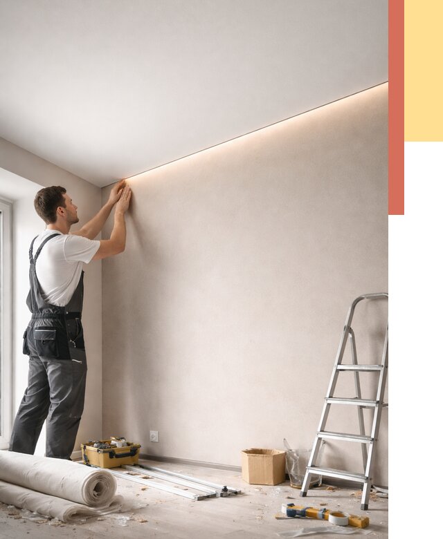 Теневые натяжные потолки в Красном Сулине от 8369 руб. под ключ | ОТДЕЛОЧНИК-Крл