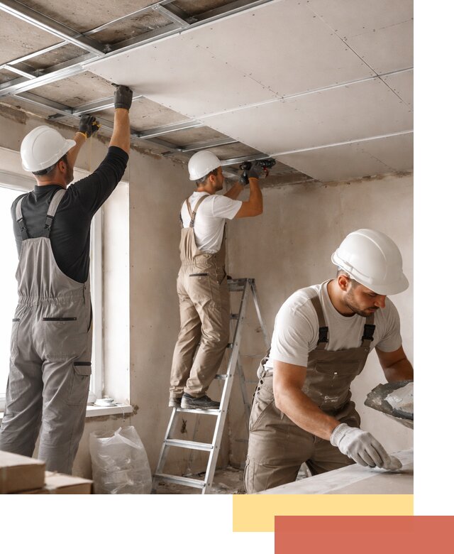 Одноуровневый потолок из гипсокартона в Красном Сулине — монтаж и отделка