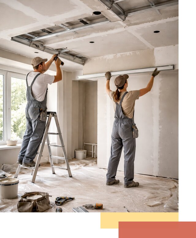 Монтаж многоуровневого потолка из гипсокартона в Красном Сулине