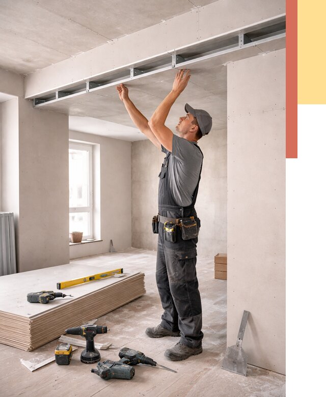 Потолок из гипсокартона с нишей в Красном Сулине от 1276 руб. под ключ | ОТДЕЛОЧНИК-Крл