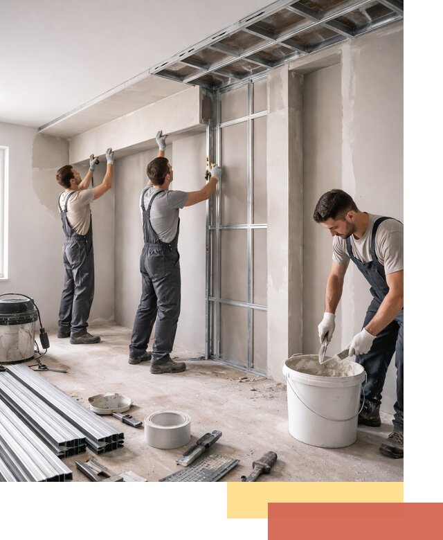 Монтаж потолка из гипсокартона с нишей в Красном Сулине