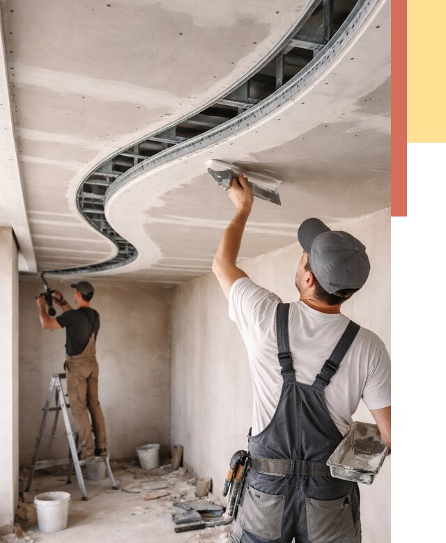 Криволинейный потолок из гипсокартона в Красном Сулине от 2143 руб./м2 | ОТДЕЛОЧНИК-Крл