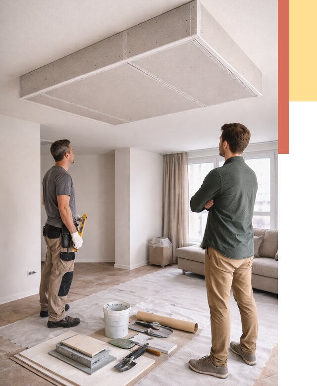 Короб на потолке из гипсокартона в Красном Сулине от 2245 руб. — монтаж и услуги под ключ | ОТДЕЛОЧНИК-Крл