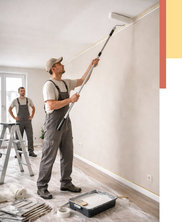 Покраска потолка из гипсокартона в Красном Сулине от 4593 руб./м2 — услуги под ключ | ОТДЕЛОЧНИК-Крл