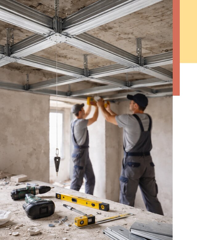 Монтаж каркаса потолка из профиля в Красном Сулине от 4593 руб. — услуги ОТДЕЛОЧНИК-Крл