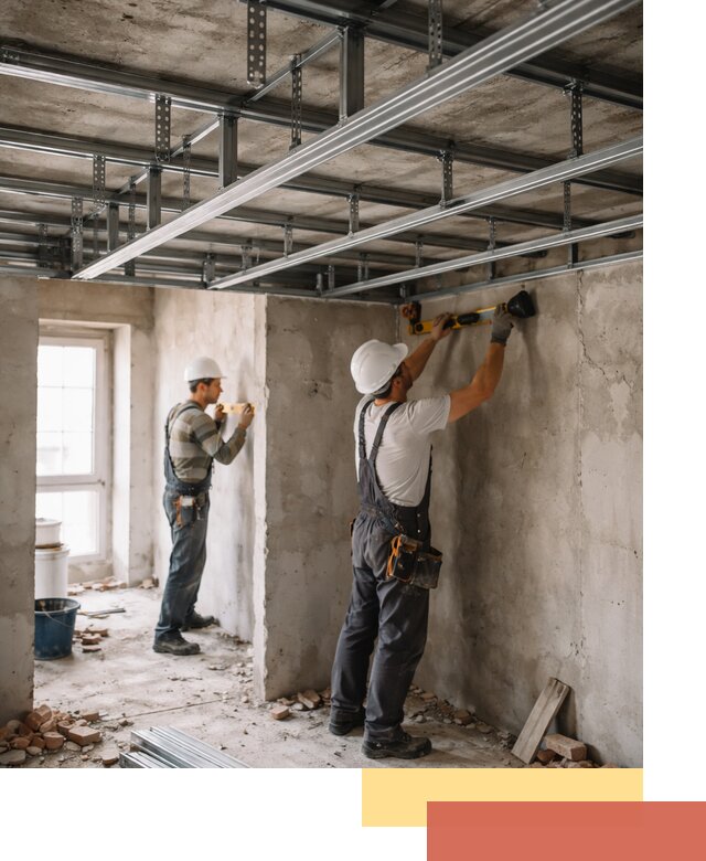 Монтаж каркаса потолка из профильного профиля в Красном Сулине