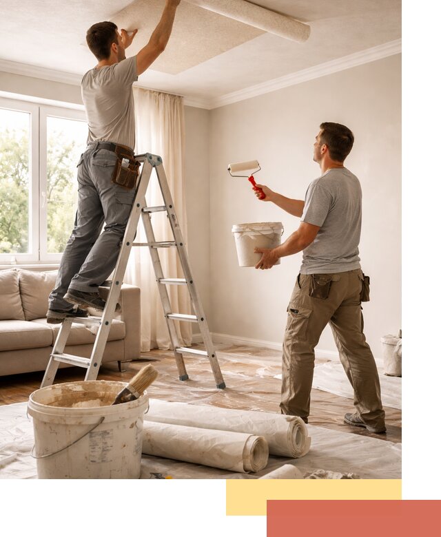 Поклейка обоев на потолок в Красном Сулине — качественно и быстро