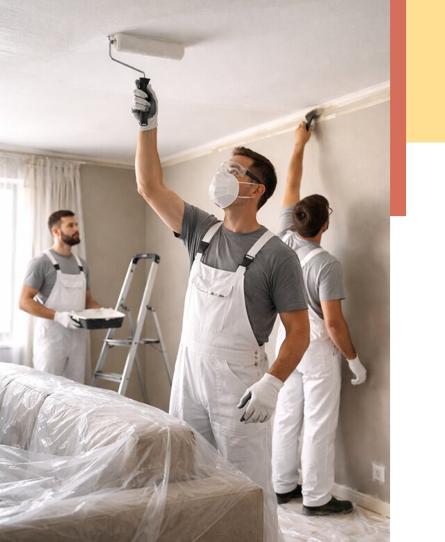 Покраска потолка водоэмельсионной краской в Красном Сулине от 2245 руб/м² — услуги под ключ | ОТДЕЛОЧНИК-Крл