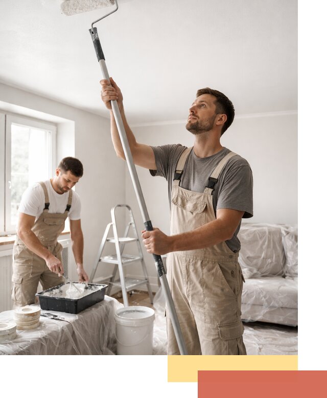 Покраска потолка водоэмульсионной краской в Красном Сулине